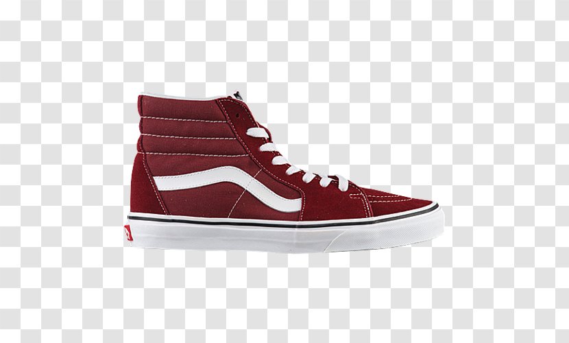 Vans Sk8 Hi Sports Shoes High-top - Red - Maroon Tennis For Women Transparent PNG