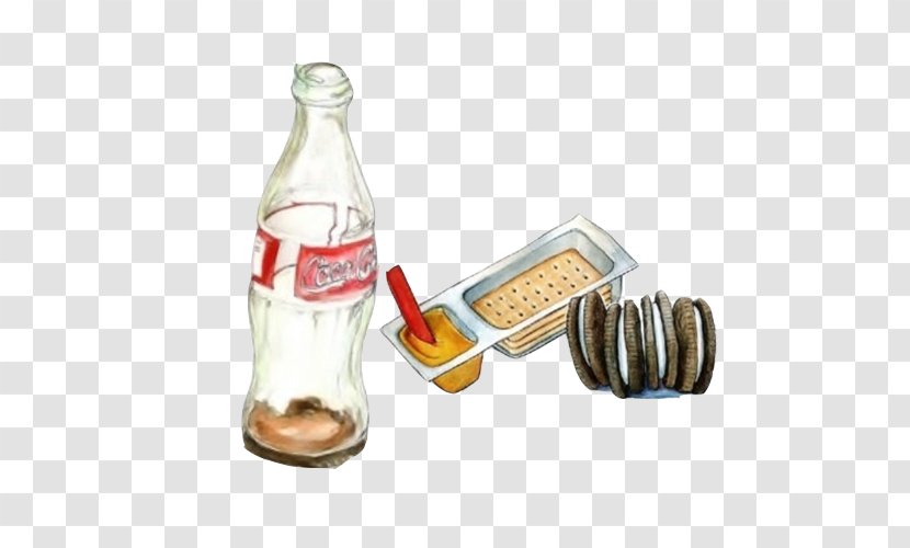 Cafe French Fries Biscuit Eating Food - Drawing - Hand Cream Sandwich Painting Material Picture Transparent PNG