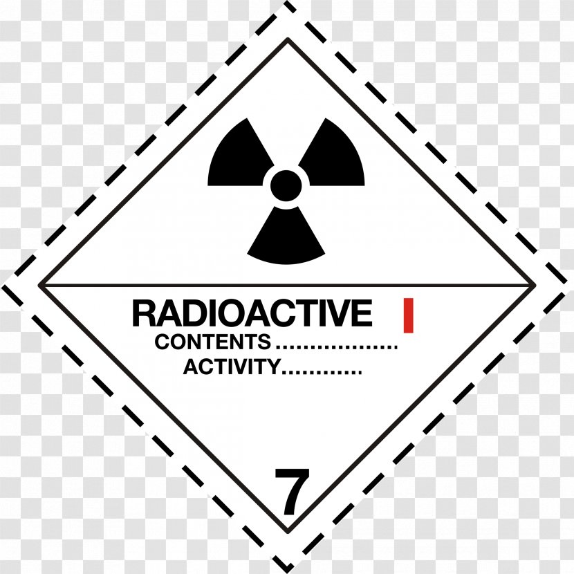 ADR Dangerous Goods Transport HAZMAT Class 7 Radioactive Substances Placard - Rectangle - High Voltage Transparent PNG