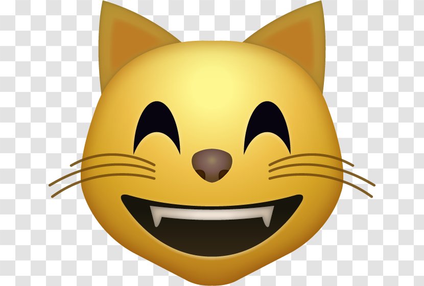 Cat Face With Tears Of Joy Emoji Smile - Small To Medium Sized Cats - Hand Transparent PNG