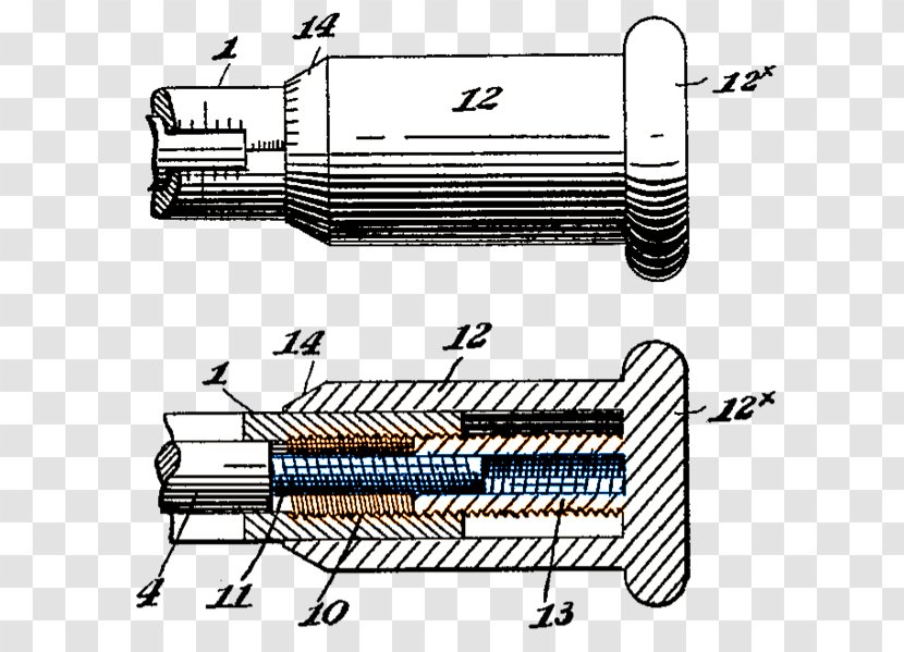 Differential Screw Micrometer Thread Mechanism - Drawing - Patent Transparent PNG