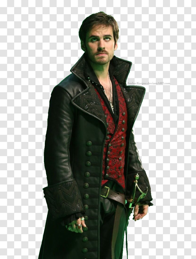 Colin O'Donoghue Once Upon A Time Captain Hook Mr. Gold - Leather Jacket - Peter Pan Hat Transparent PNG