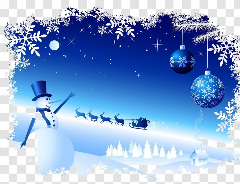 Snowman Snowflake Christmas - World - Winter Elk Scene Transparent PNG