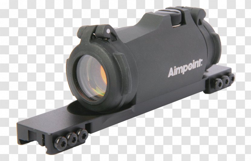 Aimpoint Micro H2 2MOA AB Red Dot Sight Leupold & Stevens, Inc. Black H-1 2 MOA With Standard Mount - Monocular - Tikka T3 Stock Transparent PNG