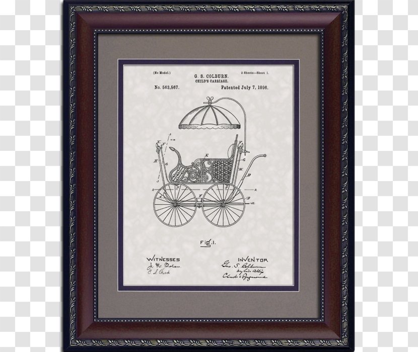 Picture Frames Paper Patent Drawing Image - Frame - Handsome Carriage Transparent PNG