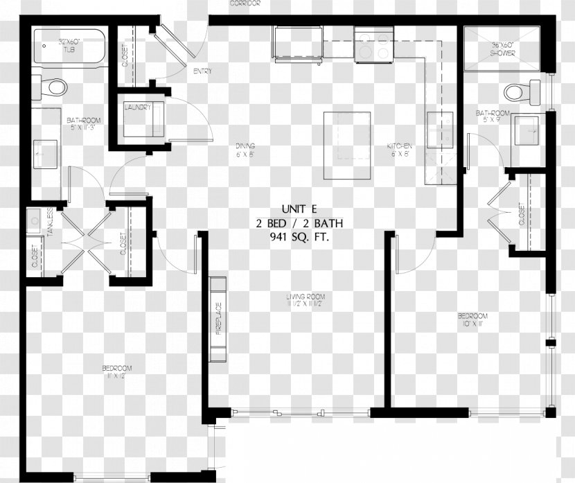 Floor Plan Apartment House Summerside, Edmonton Bedroom - Number Transparent PNG