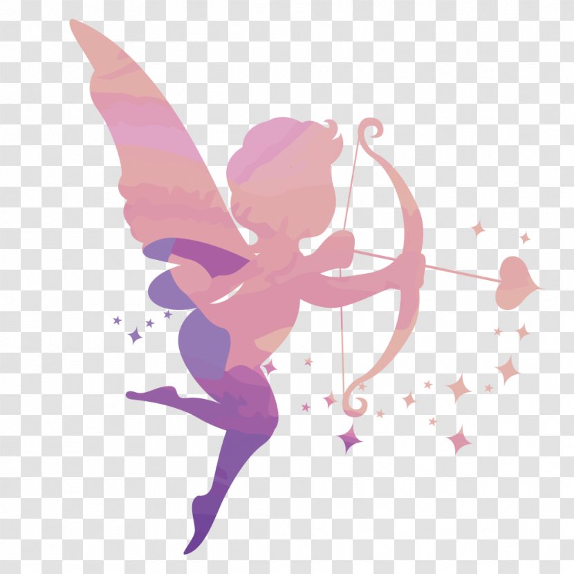 Cupid Silhouette Clip Art - Tree - Gradual Love God Transparent PNG