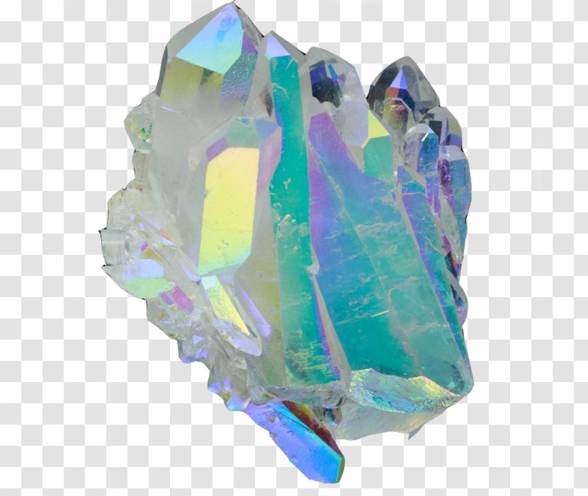 Metal-coated Crystal Quartz Mineral Cluster - Metalcoated - Gemstone Transparent PNG