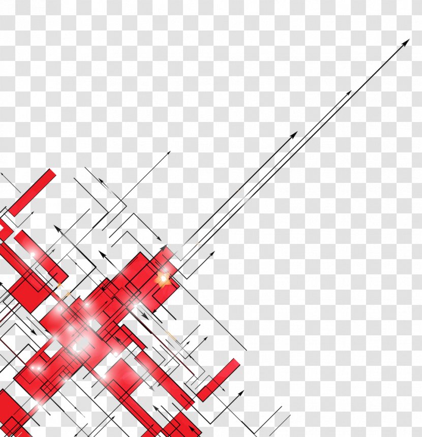 Euclidean Vector Line Diagram - Symmetry - Red Light Emitting Arrow Transparent PNG