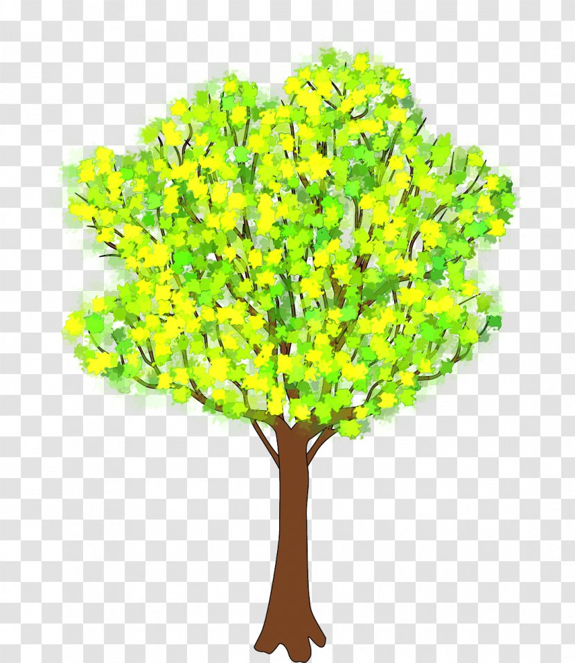 Tree Spring Clip Art - Yellow Transparent PNG