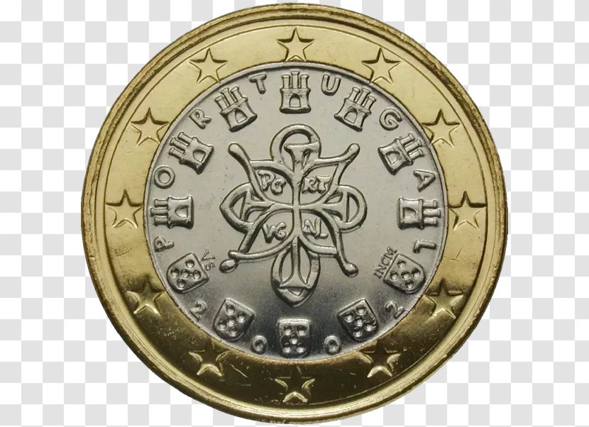 Portuguese Euro Coins 1 Coin 2 - Gold And Silver Commemorative Transparent PNG