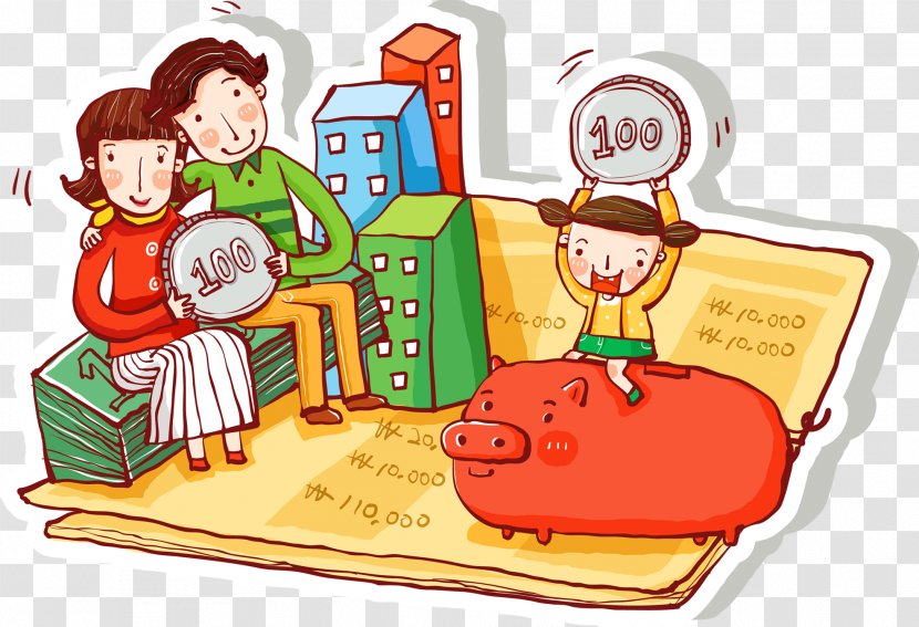 Budget Money Finance Income Business - Food - People, Characters, Cartoon Family, Creative Taobao Transparent PNG