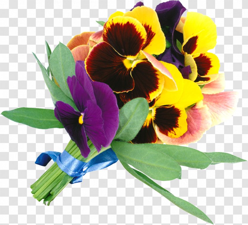 Flower Bouquet Pansy Violet - Cut Flowers Transparent PNG