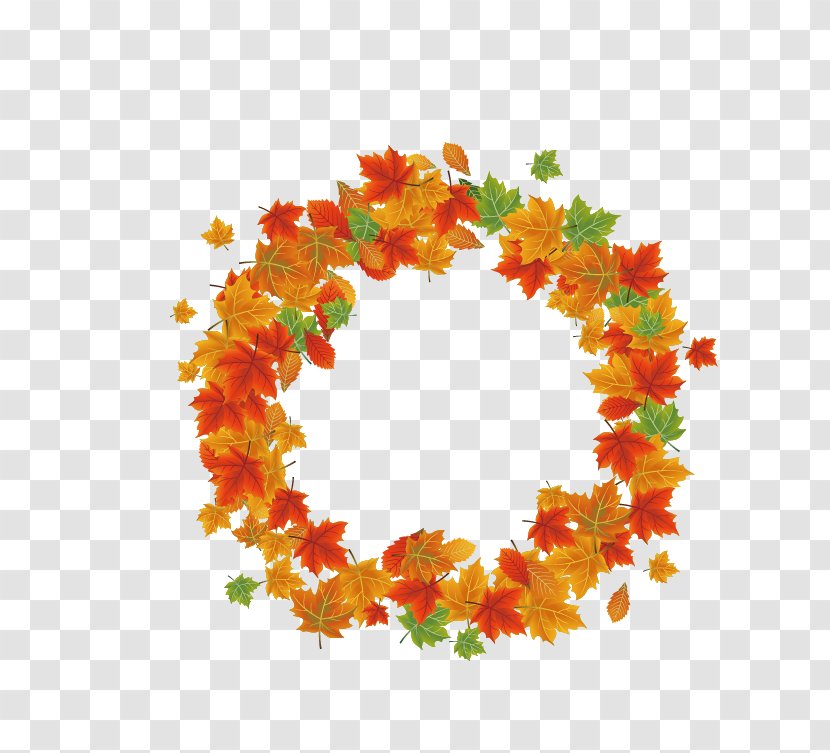 Autumn Leaf - Rectangle - Vector Leaves Wreath Transparent PNG