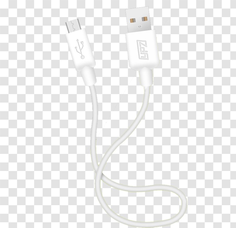 White Angle Pattern - Cable - Short USB Transparent PNG