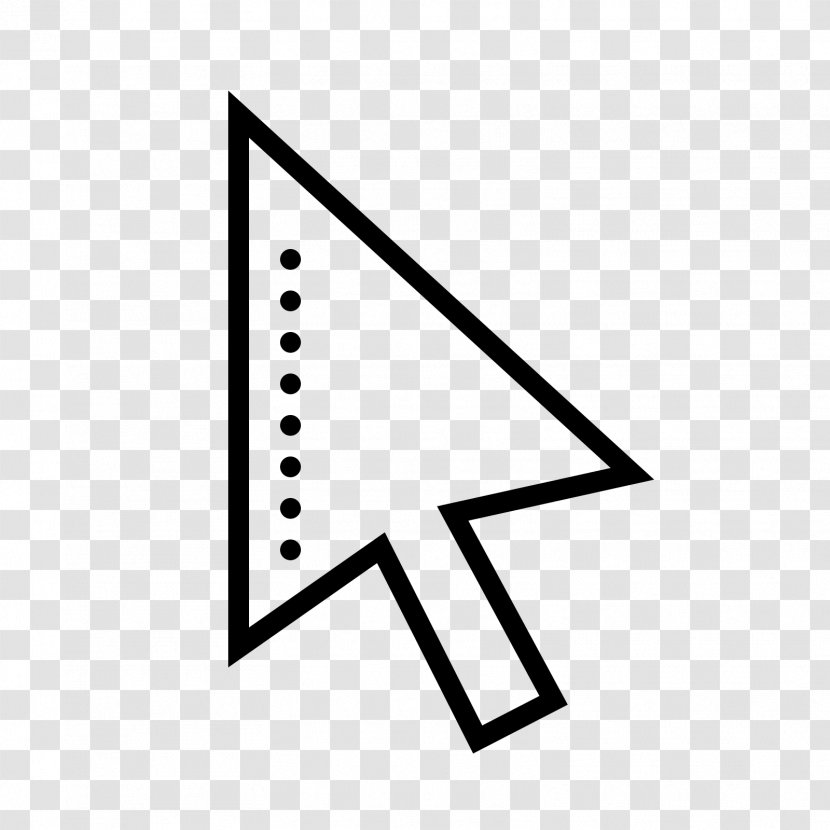 Computer Mouse Pointer Arrow - Black And White Transparent PNG