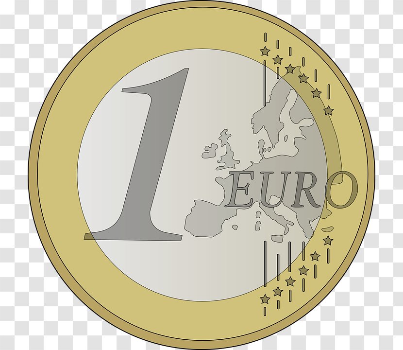 1 Euro Coin Coins 2 - Illustration - Hand Painted Euros Transparent PNG