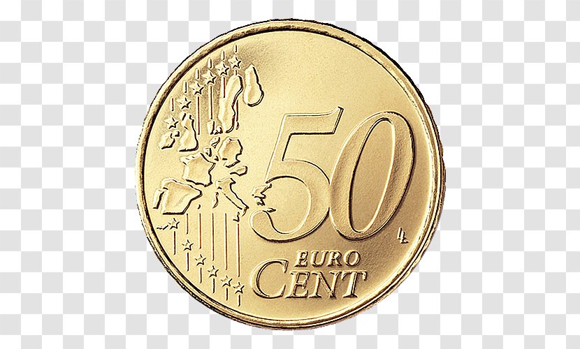 50 Cent Euro Coin Coins - Nordic Gold - Image Transparent PNG