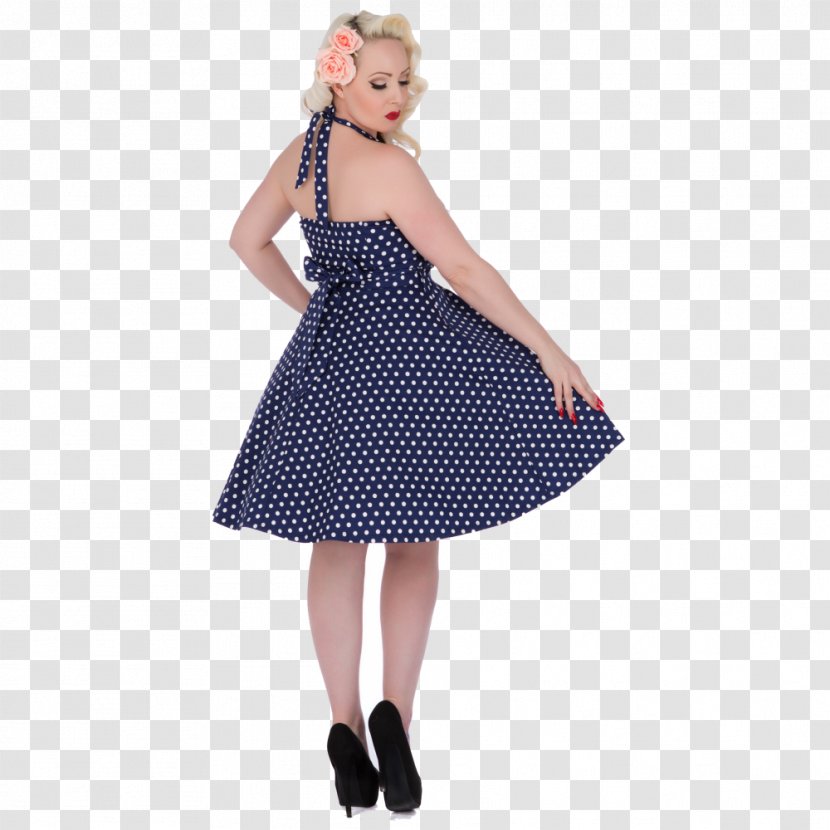 Polka Dot Dress Insane Mary Jane's New & Vintage Halterneck Shoulder - Silhouette - Lucky Penny Transparent PNG