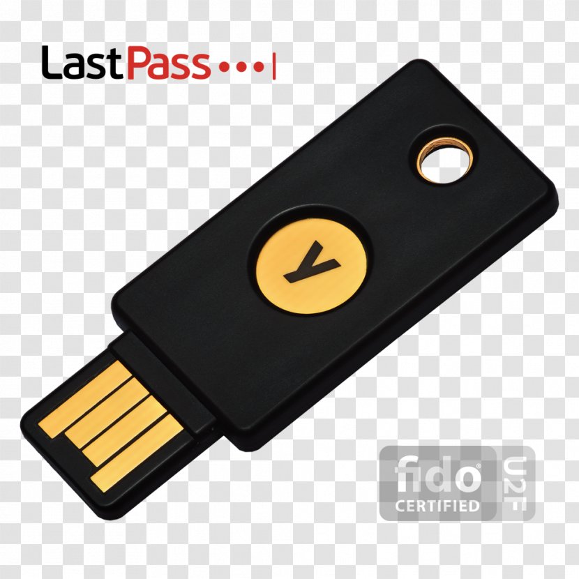 YubiKey Universal 2nd Factor Near-field Communication E-authentication Cryptography - Usb Flash Drive - USB Transparent PNG