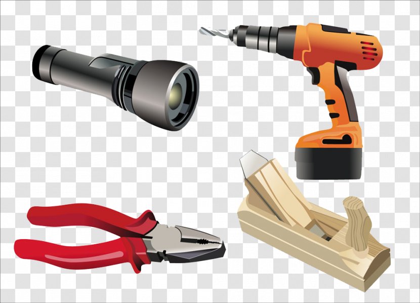 Tool Drill Cordless Screwdriver - Royaltyfree - Four Kinds Of Tools Transparent PNG