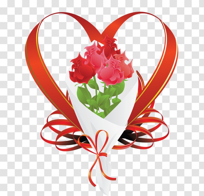 Valentines Day Heart - Garden Roses - Love Bouquet Transparent PNG