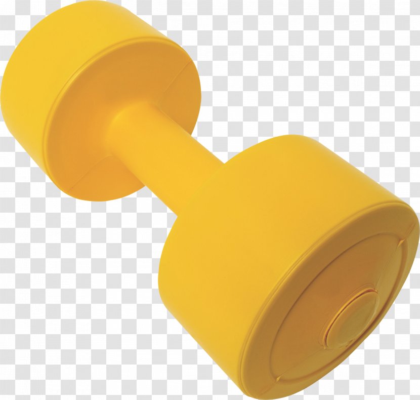 Barbell Sports Equipment Physical Fitness - Yellow Dumbbell Transparent PNG