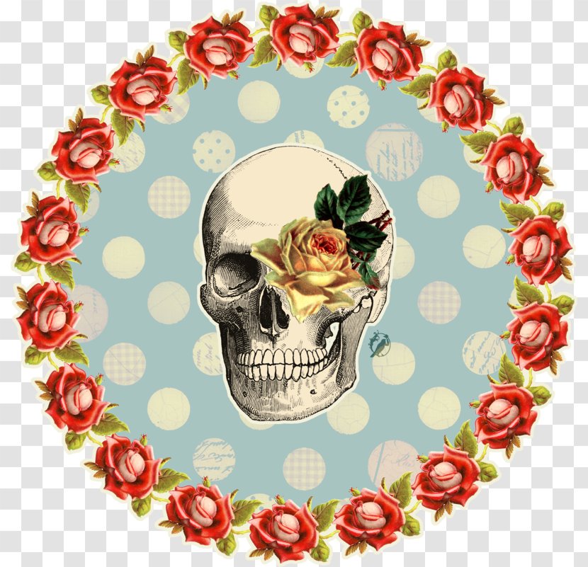 Anatomy Heart Floral Design Drawing - Painting - Skull And Roses Transparent PNG