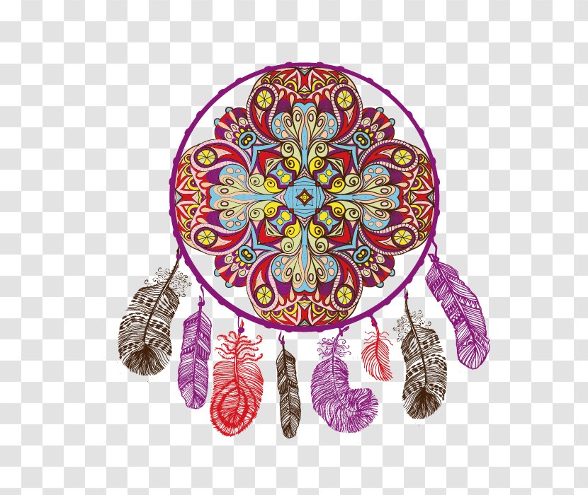 Dreamcatcher Mandala Indigenous Peoples Of The Americas Illustration - Royaltyfree - Hand-painted Wind Chimes Transparent PNG