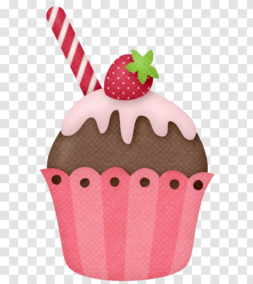 Strawberry Ice Cream Cupcake Muffin Shortcake - Dessert Transparent PNG
