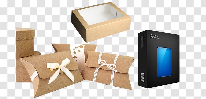 Kraft Paper Box Packaging And Labeling - Cardboard - Takeout Transparent PNG