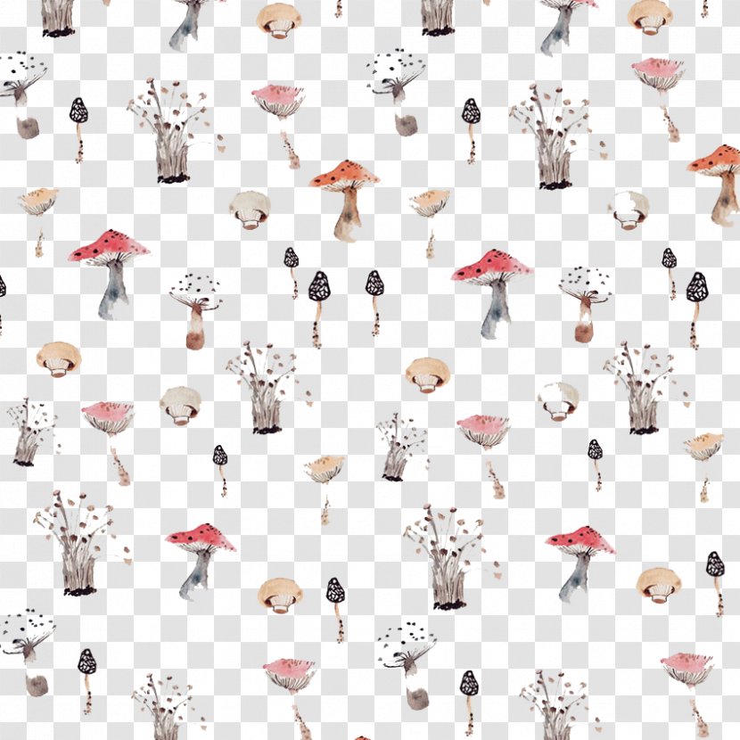 Fashion Accessory Pattern - Creative Painted Mushroom Background Transparent PNG