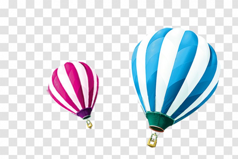 Hot Air Balloon Blue White - Gratis Transparent PNG