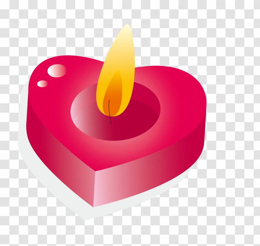 Heart Valentines Day Cartoon - Vinegar - Pink Valentine Candle Transparent PNG