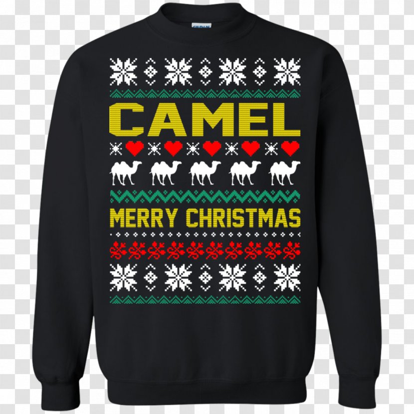 T-shirt Sweater Christmas Jumper Crew Neck Sleeve - Camel Transparent PNG