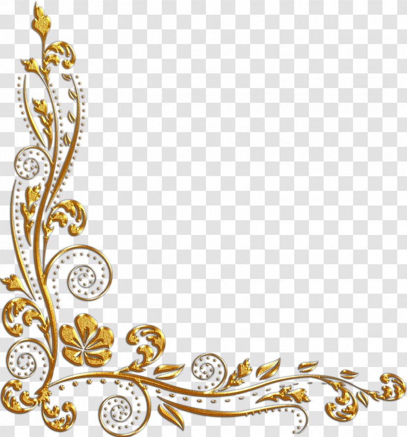 Our Glad Picture Frames Clip Art - Jewellery - Gold Border Transparent PNG