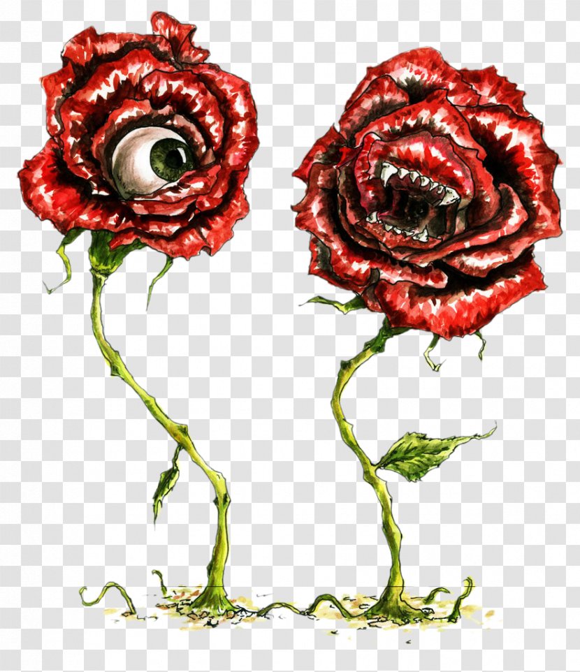 Garden Roses Eye Beach Rose Flower - Art - Long With The Eyes And Mouth Of Transparent PNG