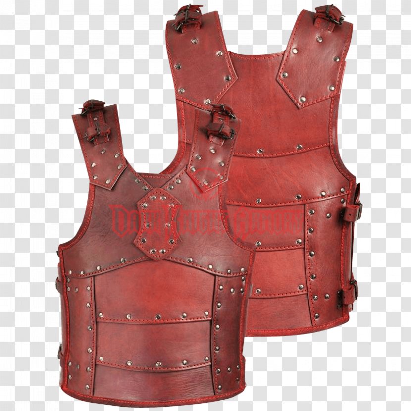 Cuirass Plate Armour Components Of Medieval Breastplate Leather - Strap - Red Transparent PNG