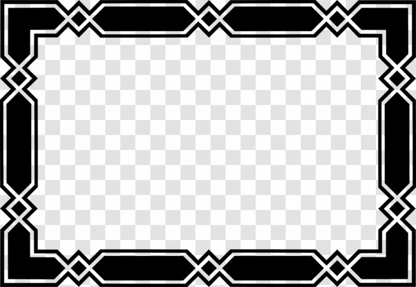 Black And White Clip Art - Brand - Border Frame Transparent Background Transparent PNG
