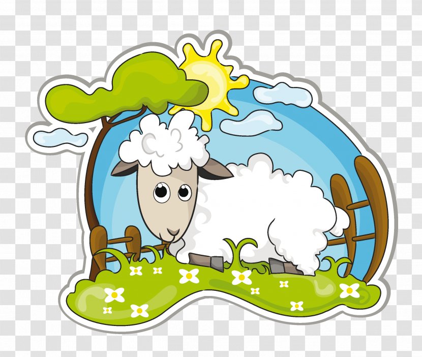 Sheep Goat Cattle Farm - Tree - Cartoon Transparent PNG