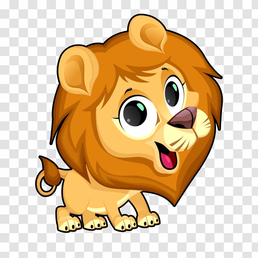 Cartoon Royalty-free Funny Animal Clip Art - Mammal - Lion Material Transparent PNG