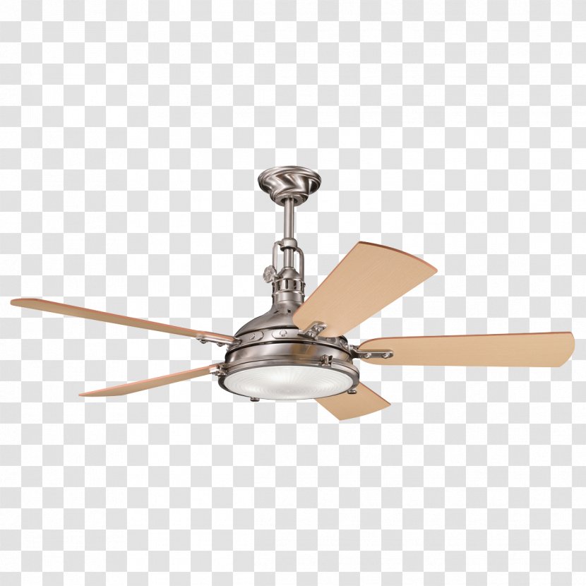 Kichler Hatteras Bay Brushed Metal Ceiling Fans - Fan Transparent PNG