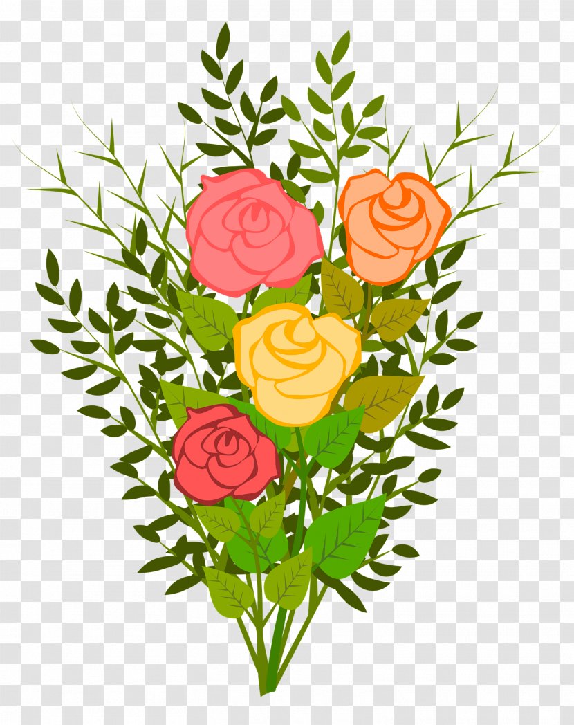 Garden Roses Floral Design Flower Clip Art - Plant - Painted Bouquets Transparent PNG