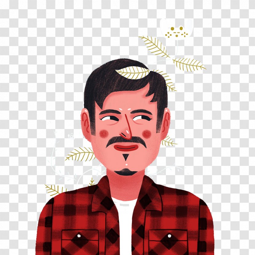 Man Illustration - Facial Expression - Head Painted Grass Transparent PNG
