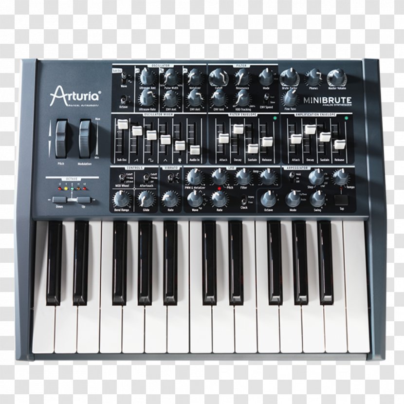 Arturia MiniBrute Analog Synthesizer Sound Synthesizers Modular - Electronic Instrument - Key Transparent PNG