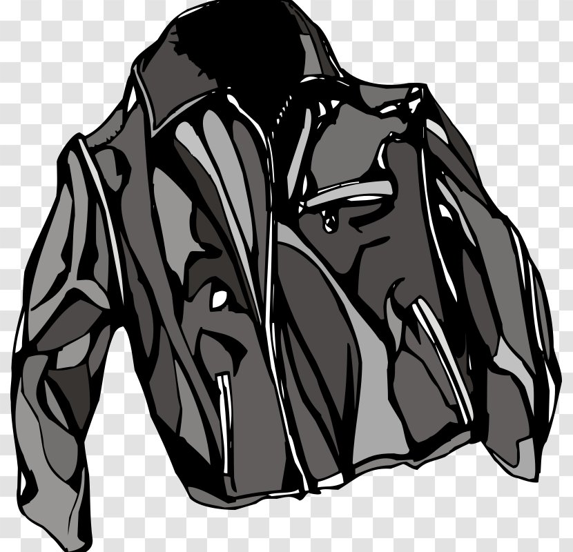 Leather Jacket Coat Clip Art - Outerwear Transparent PNG