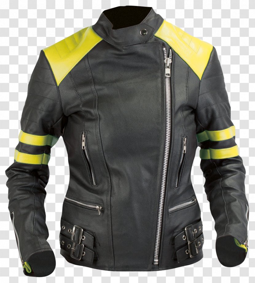 Leather Jacket Lining Clothing - Motorcycle Protective Transparent PNG