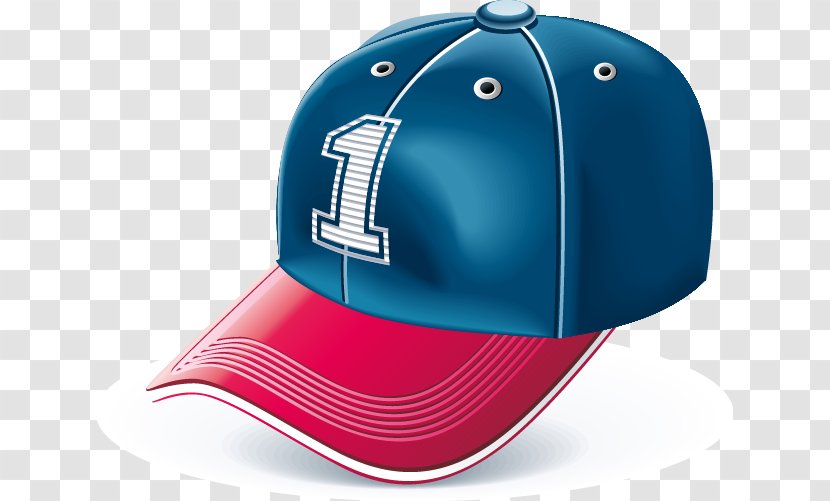 Baseball Cap Sport Golf Icon - Blue Red Edge Transparent PNG
