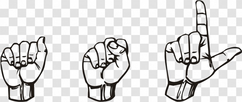 American Sign Language Clip Art - Monochrome - Pictures Transparent PNG