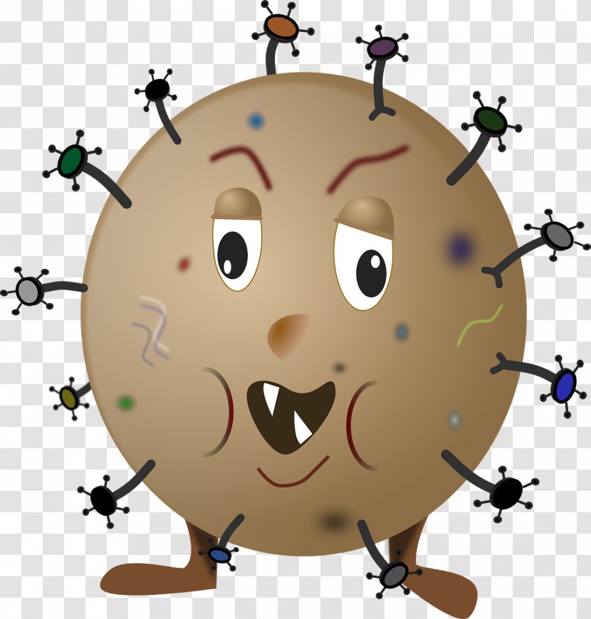 Bacteria Cartoon Germ Theory Of Disease Clip Art - Pixabay - Polluted Planet Transparent PNG